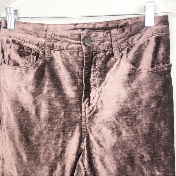 FREE PEOPLE | Velvet Cropped Flare Pants in Taupe Purple Women’s Size 28 (6) - Picture 5 of 12